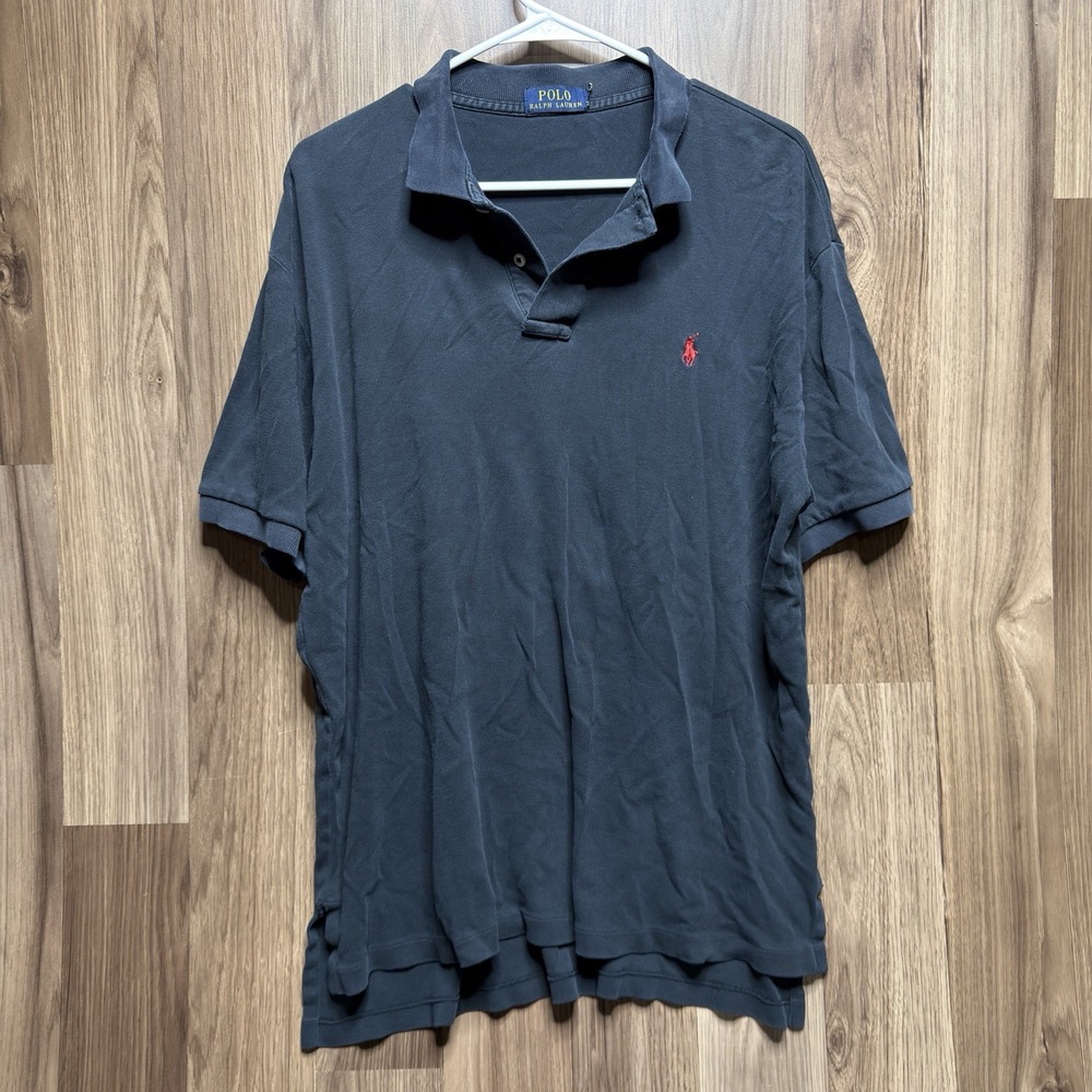 Men's Polo Ralph Lauren Black Faded Short Sleeve